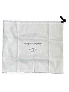 Kate Spade New York Cream and Black Drawstring Dust Bag